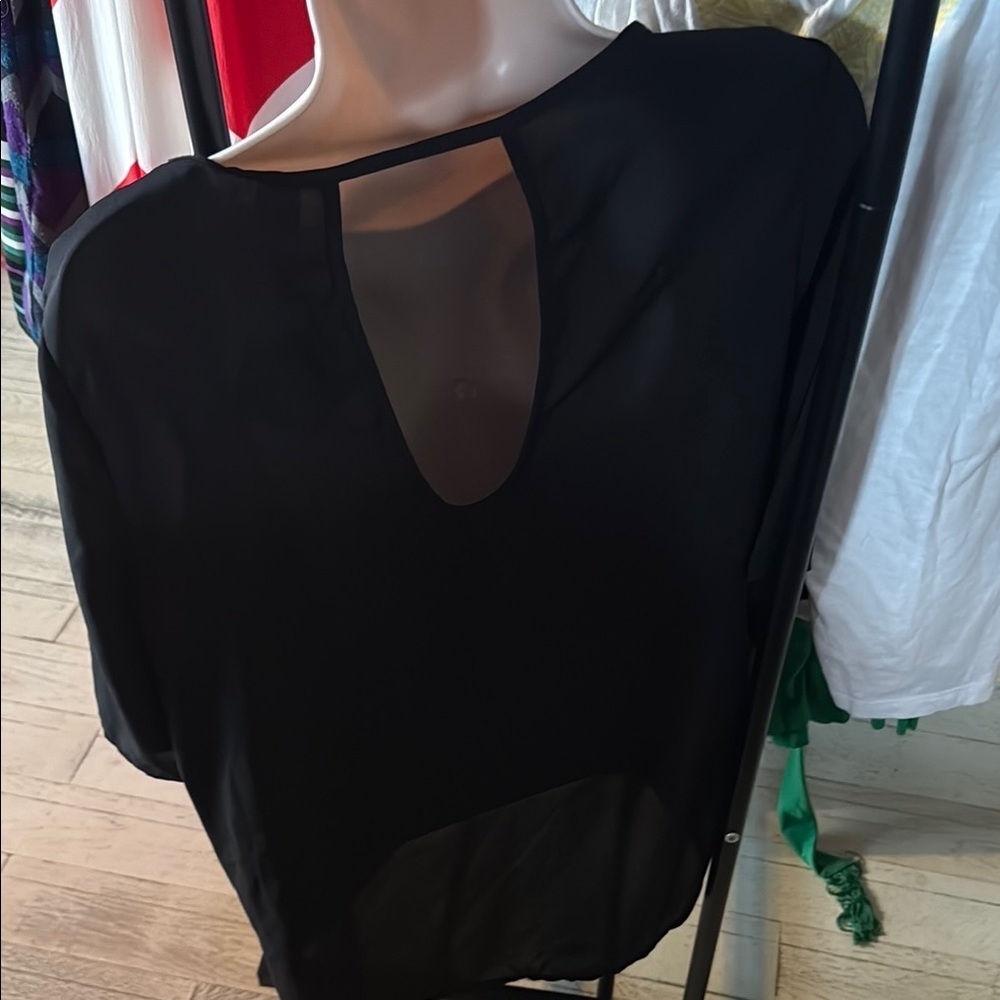 Francesca's Collections Black Embellished Blouse - Picture 3 of 4